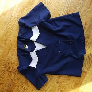 (16) Chablis Sailor Nautical Striped Neutral Classic Office Workwear Vintage 80s
